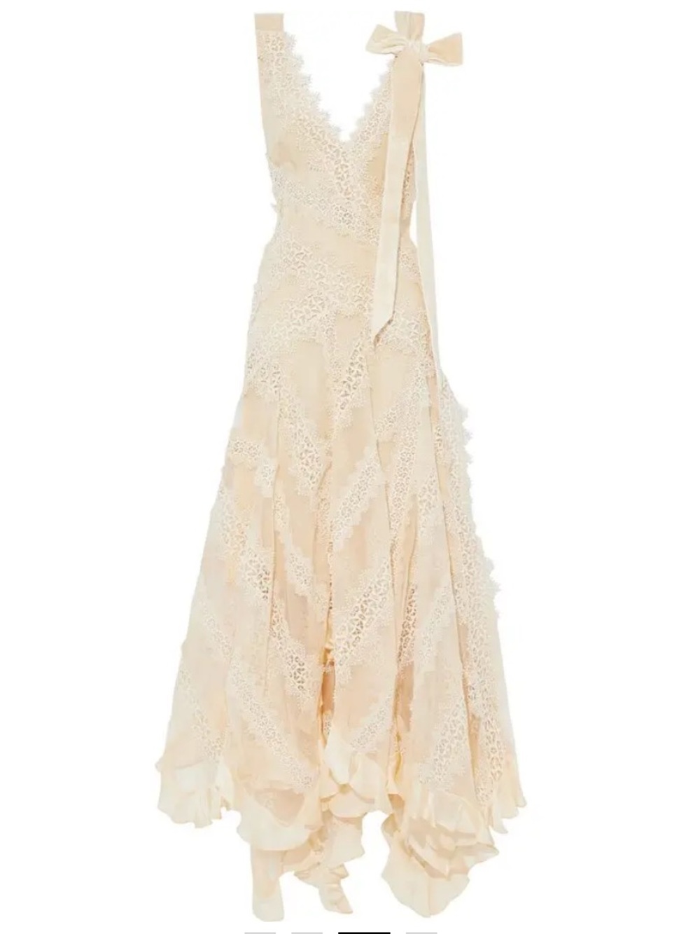 ZIMMERMANN size 3 Bow-Embellished
Crocheted Lace And Silk-Organza Dress/Gown - Picture 4 of 7